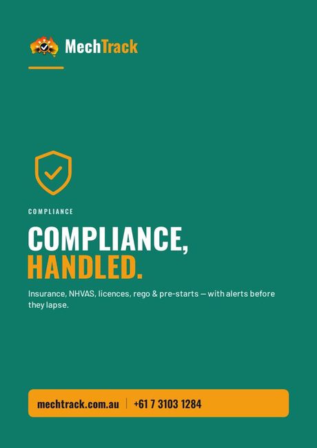 MechTrack Compliance flyer (front)