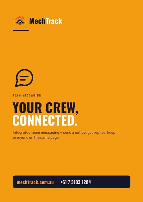 MechTrack Team Messaging flyer (front)