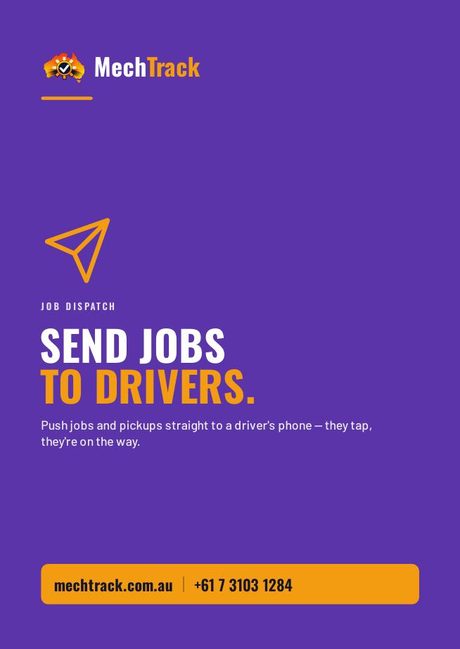 MechTrack Job Dispatch flyer (front)