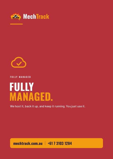 MechTrack Fully Managed flyer (front)